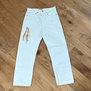 Agolde White Distressed Jeans
